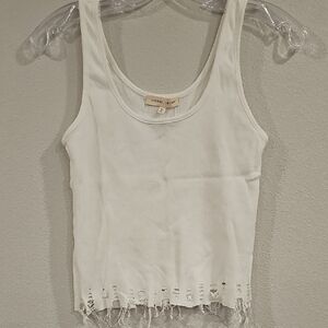 Gilded Intent White Sleeveless Crop Tank Top